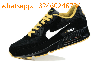 air-max-90-femme-noir-et-jaune,nike-en-solde-femme,Nike Air Max 90 Essential noire et jaune - Chaussures Baskets